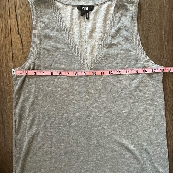 Paige Gray V Neck Sleeveless Tank Dress with side Slits Size Large - Picture 8 of 10